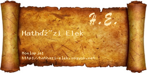 Hatházi Elek névjegykártya
